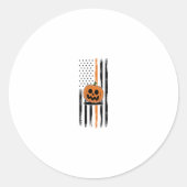 Pumpkin Head Amerikaanse vlag Ronde Sticker (Voorkant)