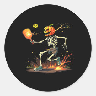 Pumpkin Head Skeleton Picklell Halloween Spooky Sp Ronde Sticker