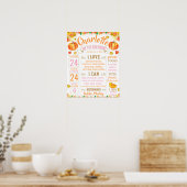 Pumpkin Herfst Autumn Halloween Birthday-teken Poster (Keuken)