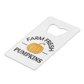 Pumpkin Herfst Autumn Kredietkaart Flessenopener (Voorkant Gekanteld)