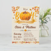 Pumpkin Herfst Baby shower Invitation Boy Kaart (Staand voorkant)