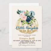 Pumpkin Herfst Baby shower Kaart (Voorkant / Achterkant)