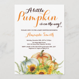 Pumpkin Herfst Baby shower Uitnodiging