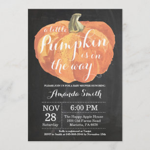 Pumpkin Herfst Baby shower Uitnodigingskarton Kaart