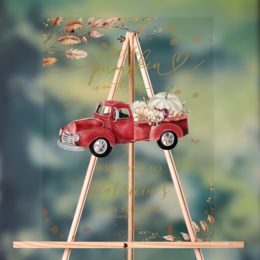 Pumpkin Herfst Baby shower Welkomstbord Acryl Bord (Neutraal)