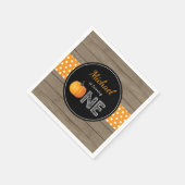 Pumpkin Herfst eerste verjaardag Oranje Rustisch Servet (Hoek)