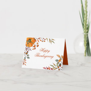 Pumpkin Herfst foliage Thanksgiving Company Card Kaart