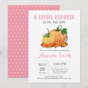 Pumpkin Herfst Girl Baby shower Invitation Card Kaart