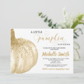 Pumpkin Herfst Gold Glitter Boho Autumn Baby showe Kaart (Staand voorkant)