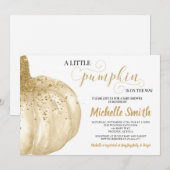 Pumpkin Herfst Gold Glitter Boho Autumn Baby showe Kaart (Voorkant / Achterkant)