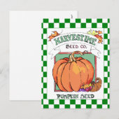 Pumpkin-Herfst Harvest-Seed Packet Briefkaart (Voorkant / Achterkant)