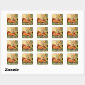 Pumpkin Herfst Harvest Vierkante Sticker (Vel)