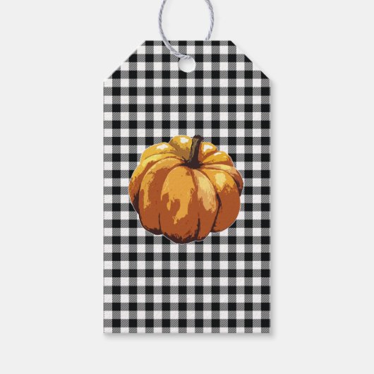 Pumpkin-herfst Label met troepenvinnen Cadeaulabel (Voorkant)