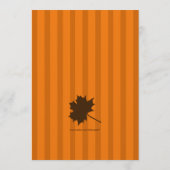 Pumpkin Herfst Stripes Thanksgiving Dinner Menu (Achterkant)