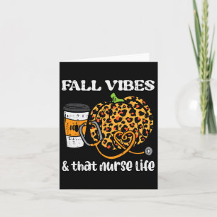 Pumpkin Herfst Vibes Nurse Halloween Thanksgiving Kaart