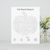 Pumpkin Herfst Word Search (Staand voorkant)
