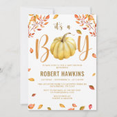 Pumpkin Het is een Baby shower. Kaart (Voorkant)