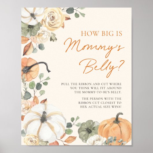 Pumpkin Hoe groot is mama's buikdouche Spelbord Poster (Voorkant)