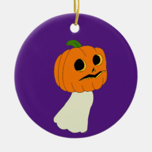 Pumpkin-hoofdspook Keramisch Ornament