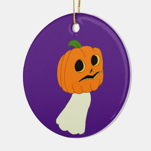 Pumpkin-hoofdspook Keramisch Ornament (Links)