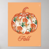 Pumpkin in a Chrysanthemum Pattern Poster (Voorkant)