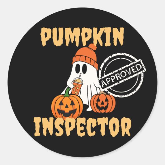 Pumpkin Inspector goedgekeurd Ronde Sticker (Voorkant)