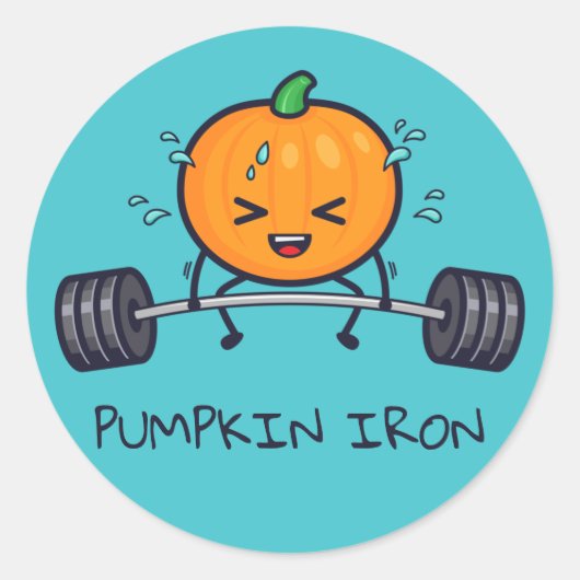 Pumpkin Iron Pun Ronde Sticker (Voorkant)