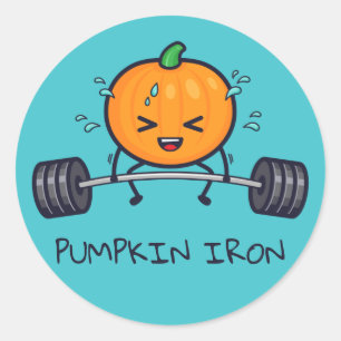 Pumpkin Iron Pun Ronde Sticker