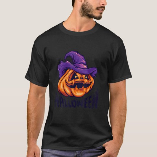 Pumpkin Jack O' Lantern Face Evil Smile Halloween T-shirt (Voorkant)