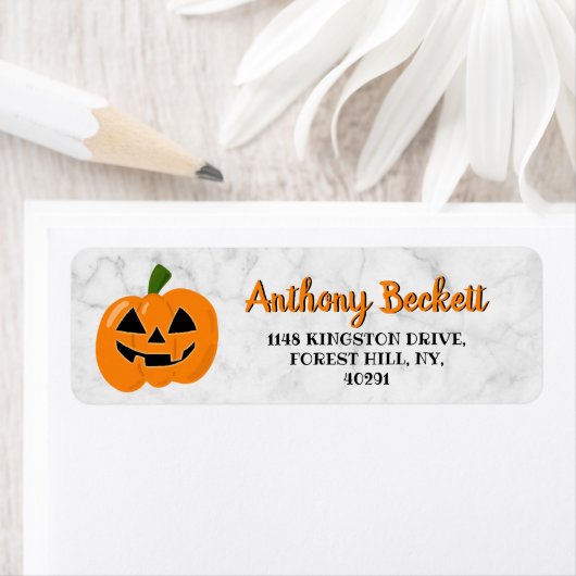 Pumpkin Jack-o'-lantern Halloween Etiket (Insitu)