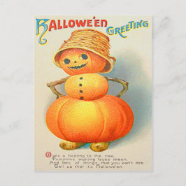Pumpkin Jack O' Lantern Snowman Briefkaart