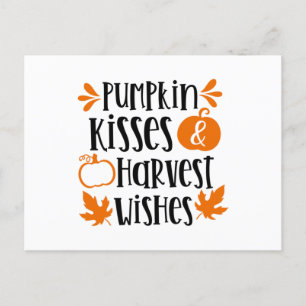Pumpkin Kisses en Harvest Wishes Briefkaart