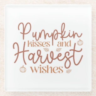 Pumpkin Kisses en Harvest Wishes Glazen Onderzetter