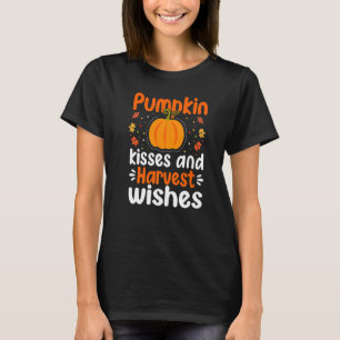 Pumpkin Kisses en Harvest Wishes Halloween T-shirt
