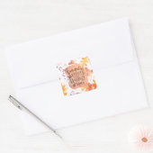Pumpkin Kisses Harvest Wishes Herfst Autumn Leaves Vierkante Sticker (Envelop)