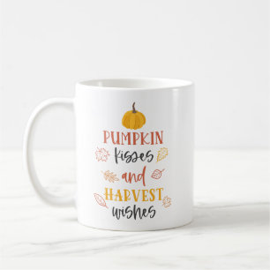 Pumpkin Kisses & Harvest Wishes Thanksgiving Coffe Koffiemok