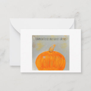 Pumpkin Kisses White Flat Note Kaart Notitiekaartje