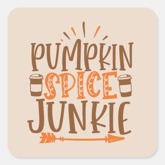 Pumpkin-kruidenwoord Vierkante Sticker (Voorkant)