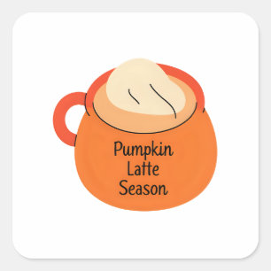 Pumpkin Latte Season – Gezellige Herfst Koffie Kun Vierkante Sticker