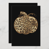 Pumpkin Leopard Print Thanksgiving Halloween Feestdagenkaart (Voorkant / Achterkant)
