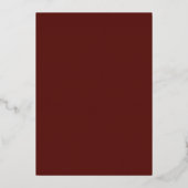 Pumpkin Lijst Fall Wedding Burgundy & Gold Foil Folie Uitnodiging (Achterkant)