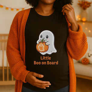 Pumpkin Little Boo aan boord van Halloween zwanger T-shirt