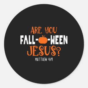 Pumpkin Lover Ben jij Herfst-o-ween Jesus Hallowee Ronde Sticker