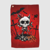 Pumpkin Magic en Bone Fun. Golfhanddoek (Voorkant)