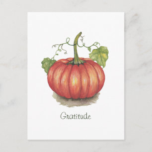 Pumpkin met wijnstokken in Waterverf Briefkaart