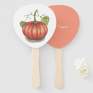 Pumpkin met wijnstokken in Waterverf Handwaaier
