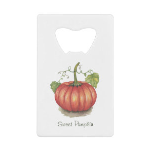 Pumpkin met wijnstokken in Waterverf Kredietkaart Flessenopener