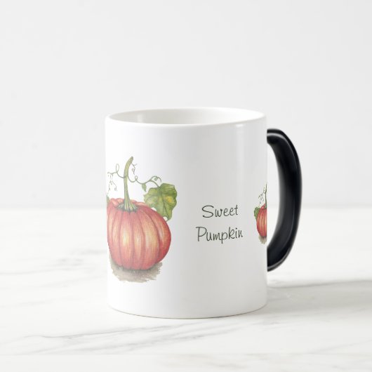 Pumpkin met wijnstokken in Waterverf Magische Mok (Voorkant rechts)