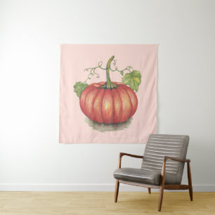 Pumpkin met wijnstokken in Waterverf Wandkleed