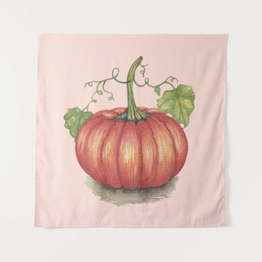 Pumpkin met wijnstokken in Waterverf Wandkleed (Voorkant)